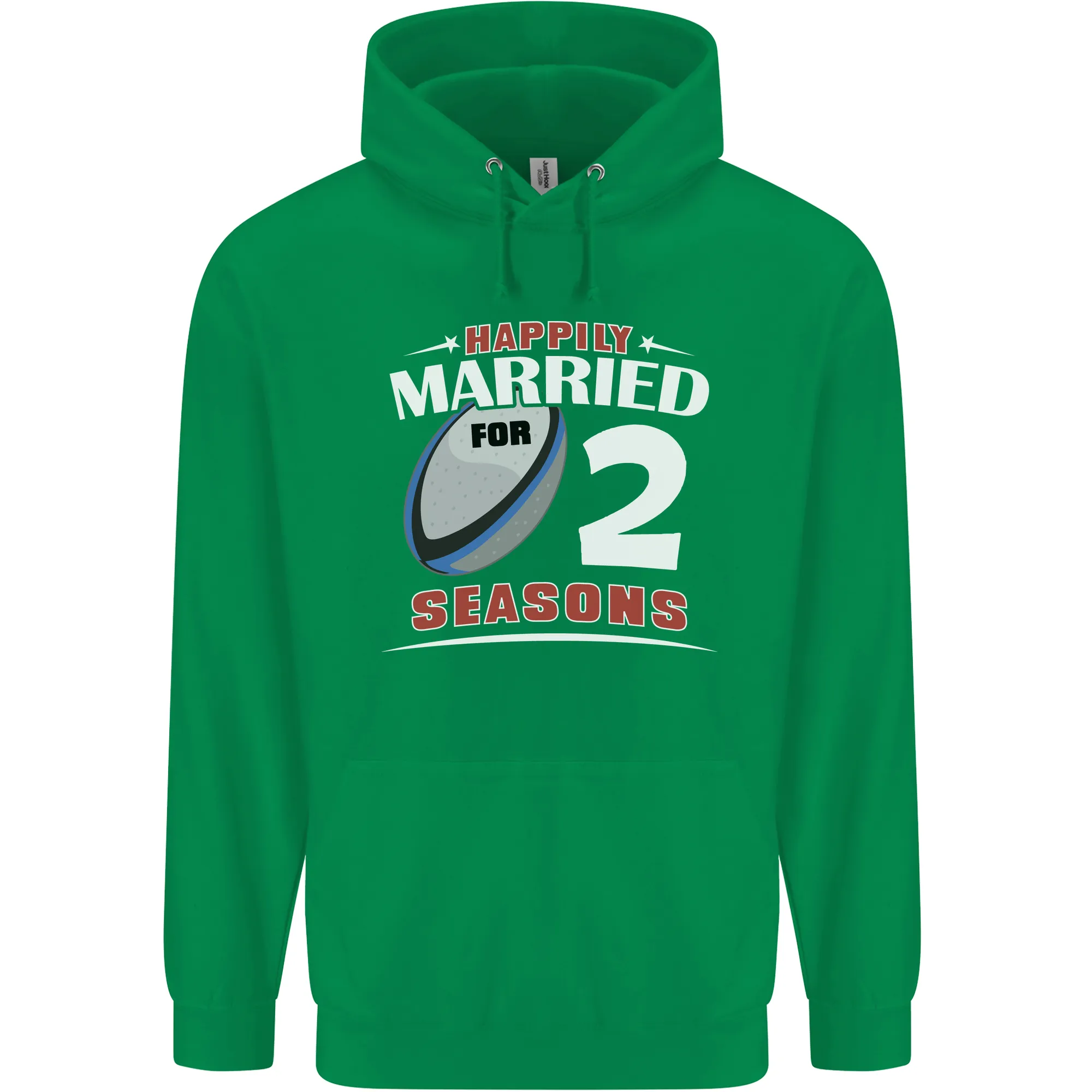 2 Year Wedding Anniversary 2nd Rugby Mens 80% Cotton Hoodie