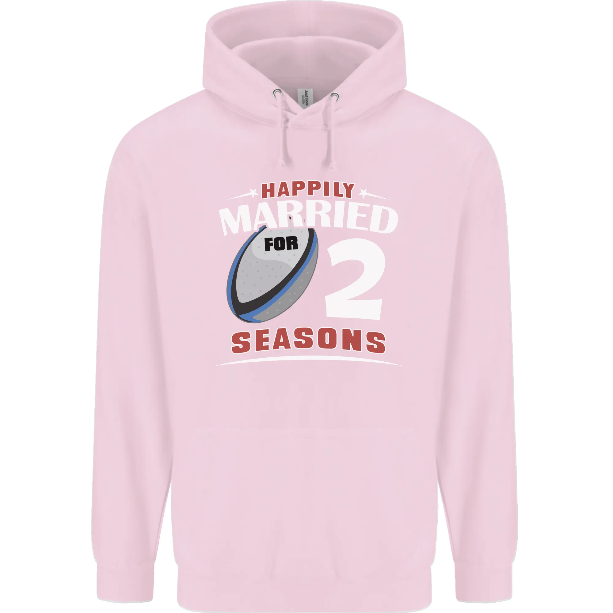 2 Year Wedding Anniversary 2nd Rugby Mens 80% Cotton Hoodie