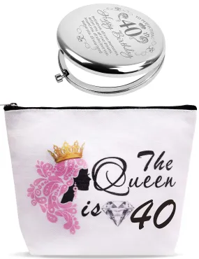 40th Birthday Compact Mirror, 40th Birthday Makeup Mirror, 40th Birthday Gifts for Women