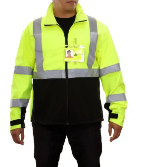 451STLB Safety Jacket: Hi-Vis Soft Shell: Water Resistant: Form Fitting