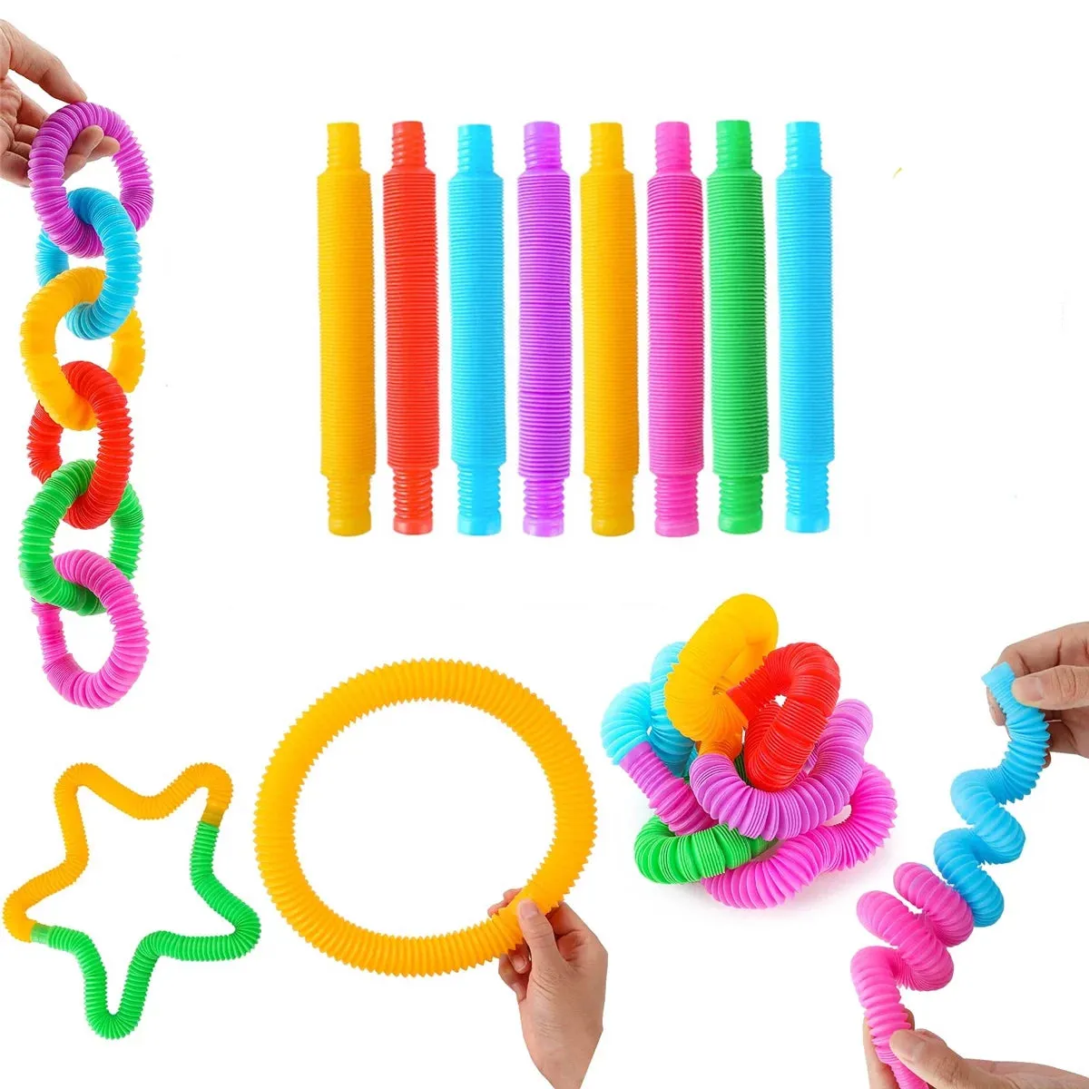 6 Pack Pop Tubes Sensory Fidget Toy