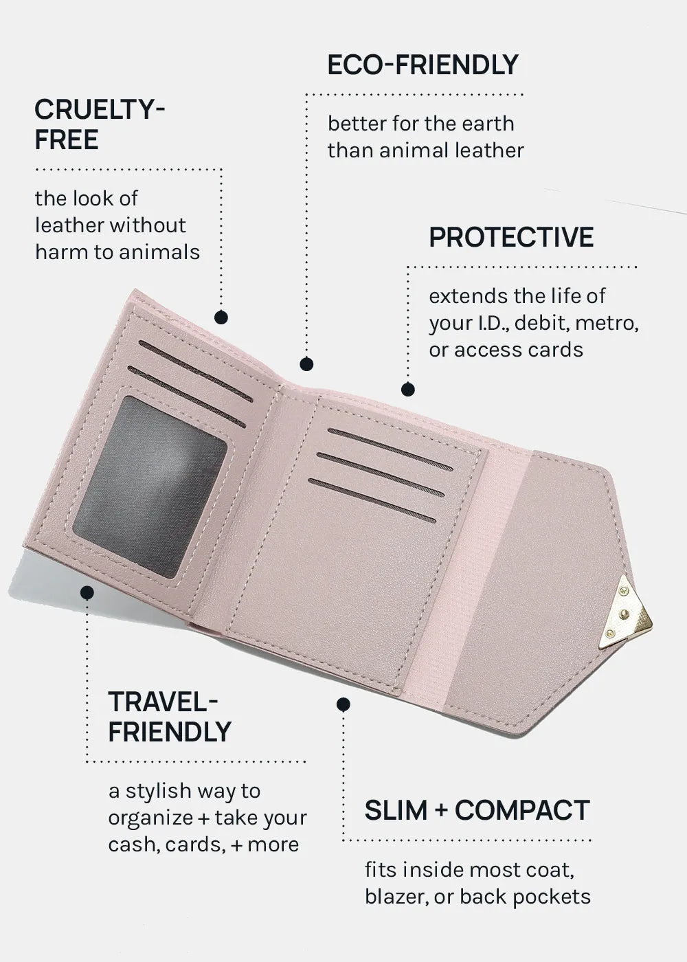 A  Vegan Leather ID Holder Wallet