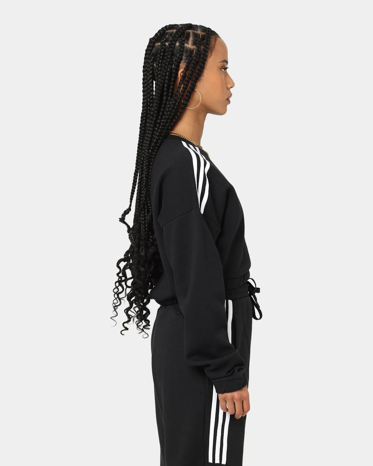 Adidas Women's Hyperglam Crop Sweat Shirt Black