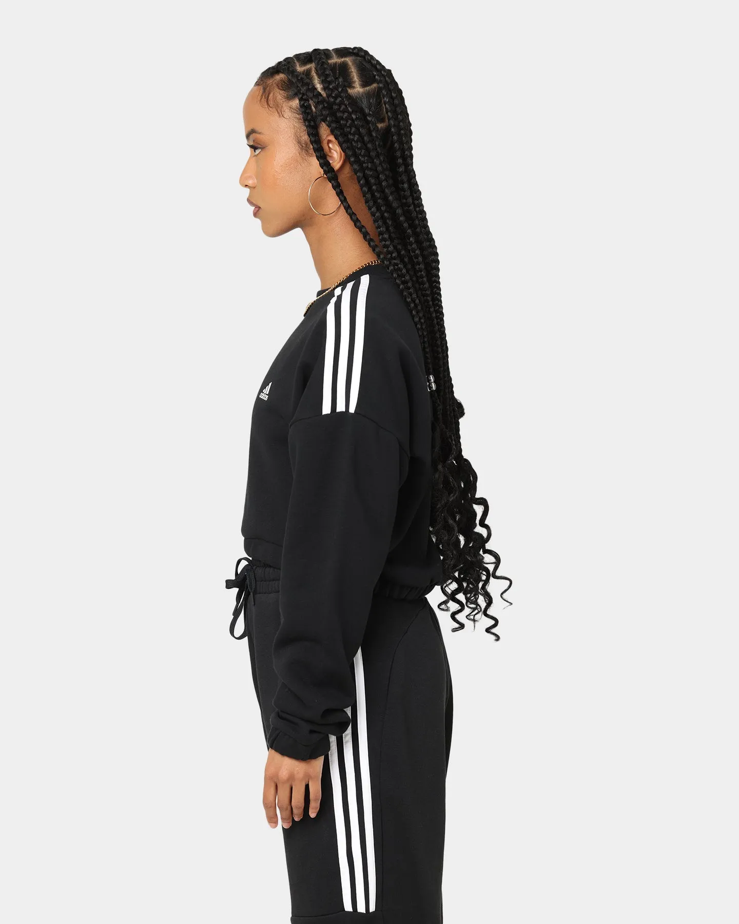 Adidas Women's Hyperglam Crop Sweat Shirt Black