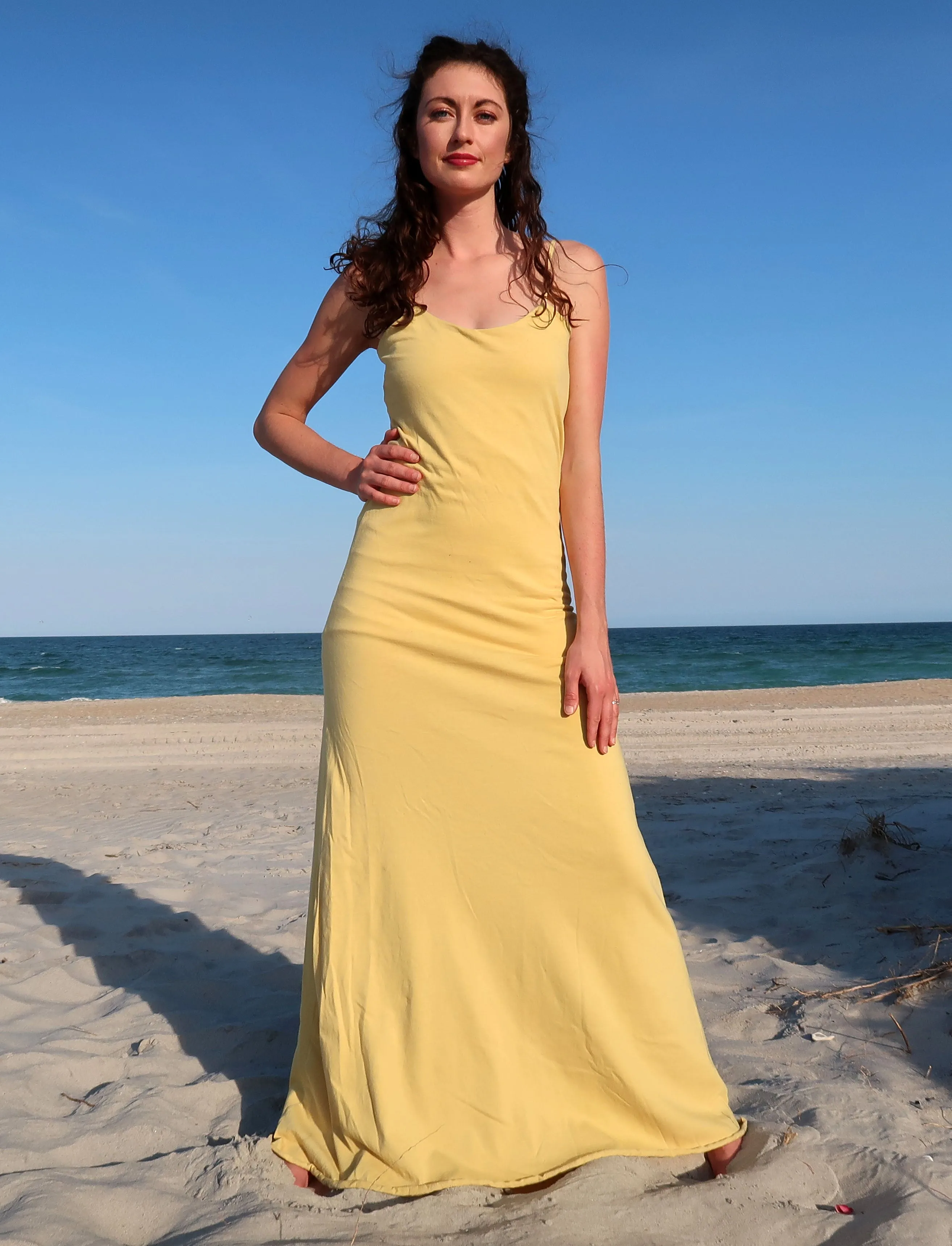 Adjustable Strap Built In Bra Simplicity Long Dress