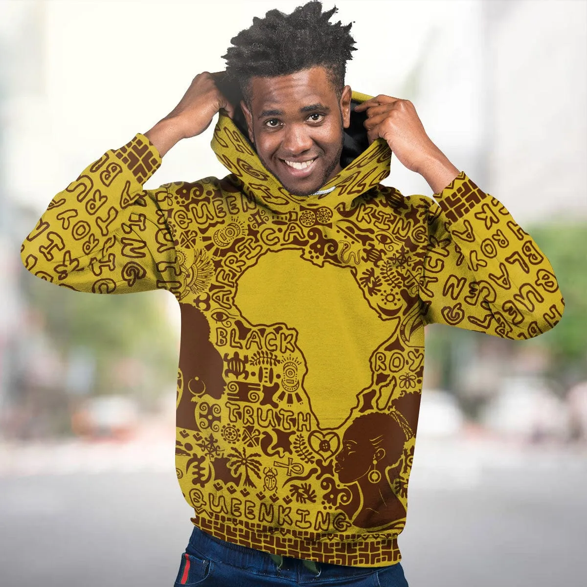 African Map Text Art All-over Hoodie