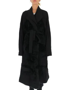 Ann Demeulemeester Fur Panelled Wrap Coat