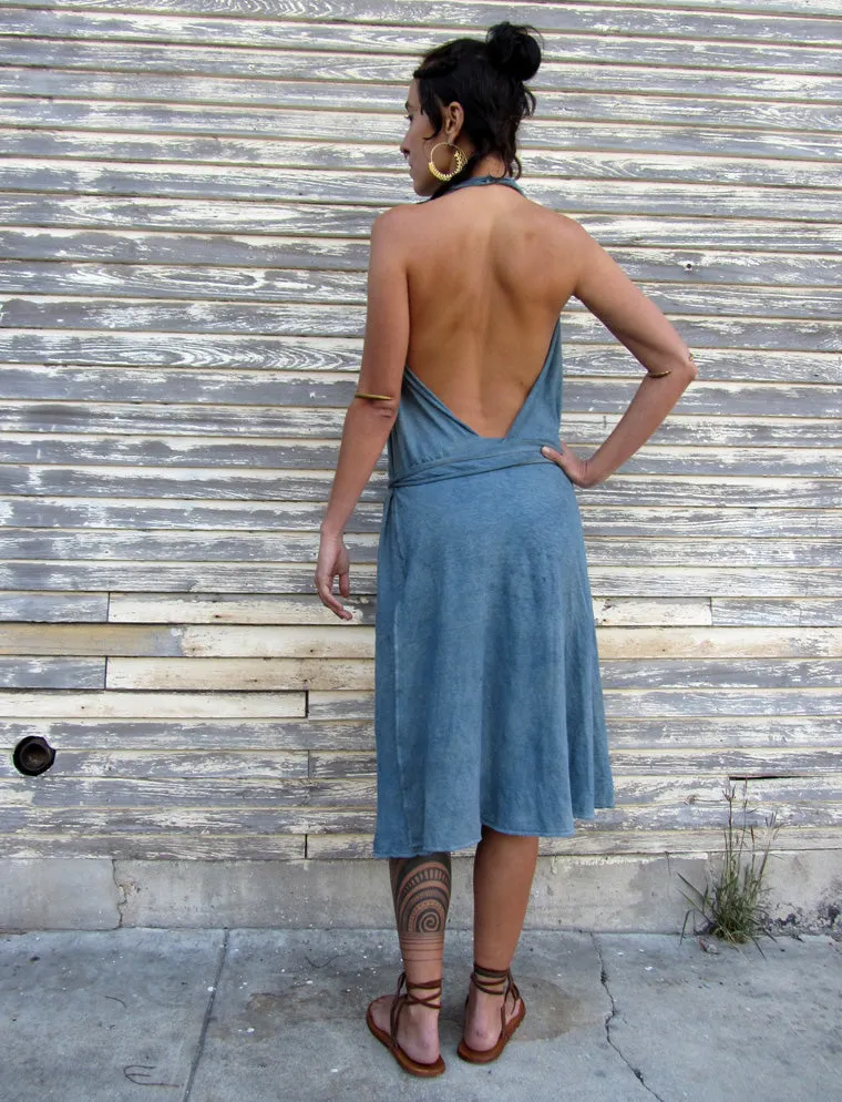 Apron Wrap Simplicity Below Knee Dress