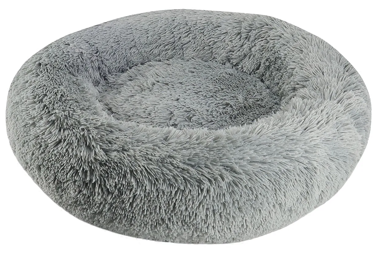 Arlee Shaggy Fur Donut Pet Bed, 28" x 9"