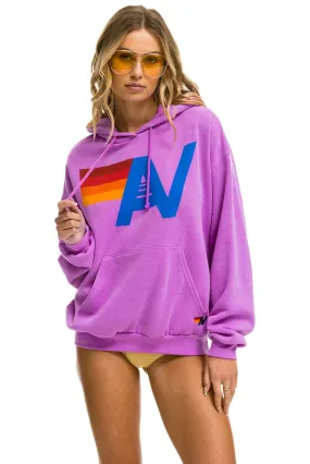 AVIATOR NATION UNISEX LOGO PULLOVER RELAXED HOODIE - NEON PURPLE SHIPS IN 1 WEEK