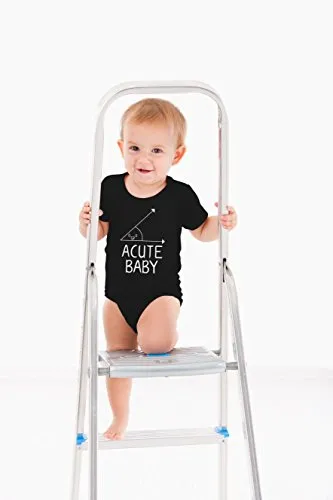 AW Fashions Acute Baby - Math Lovers Nerd Cute Novelty Funny Infant One-Piece Baby Bodysuit (6 Months, Black)