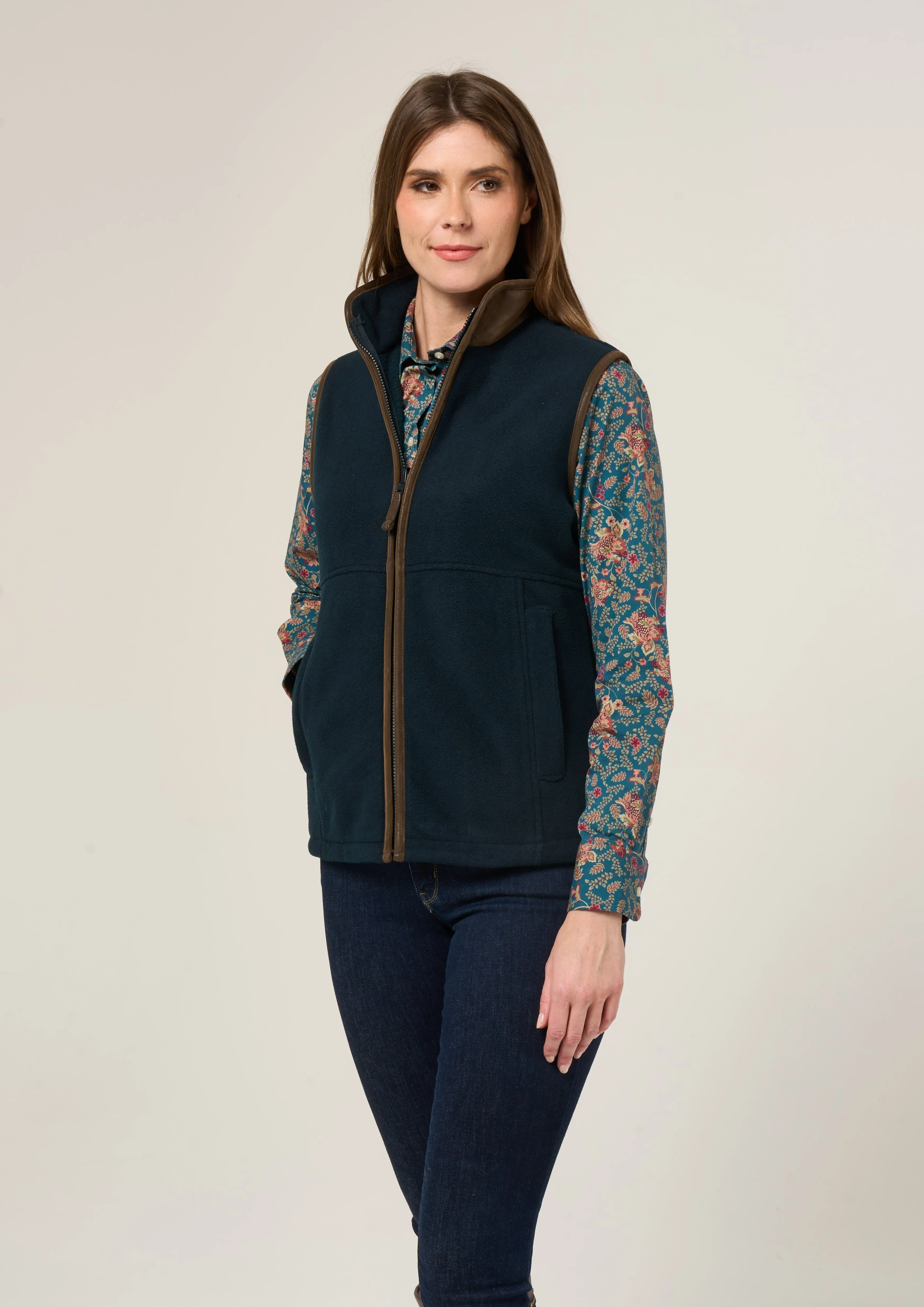 Aylsham Ladies Fleece Gilet In Dark Navy - Regular Fit