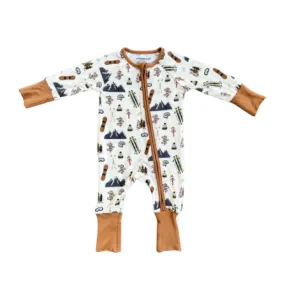 Baby Sprouts, Footless Romper-Winter Ski