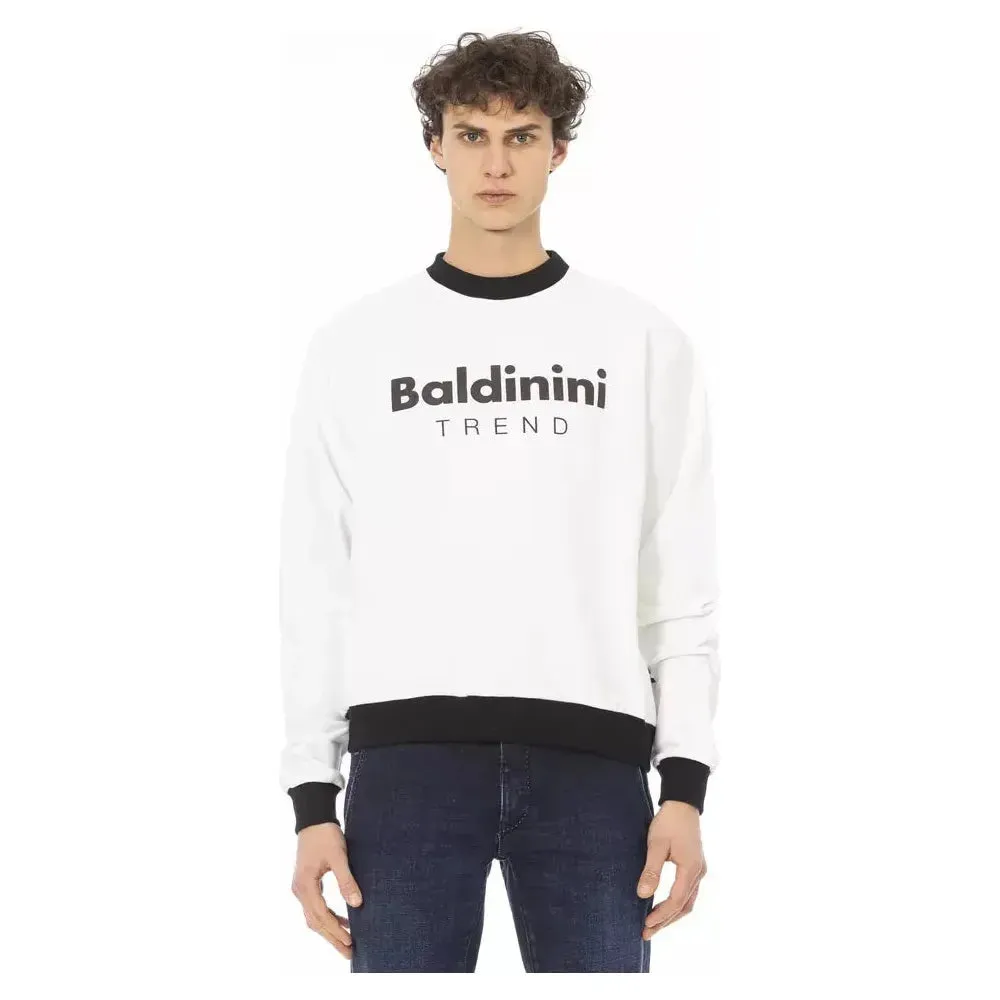 Baldinini Trend White Cotton Men Sweater