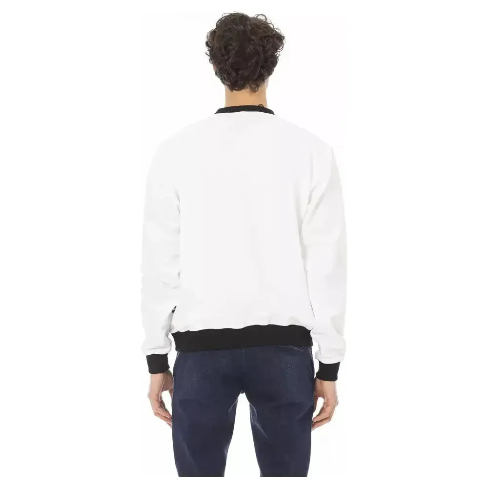 Baldinini Trend White Cotton Men Sweater