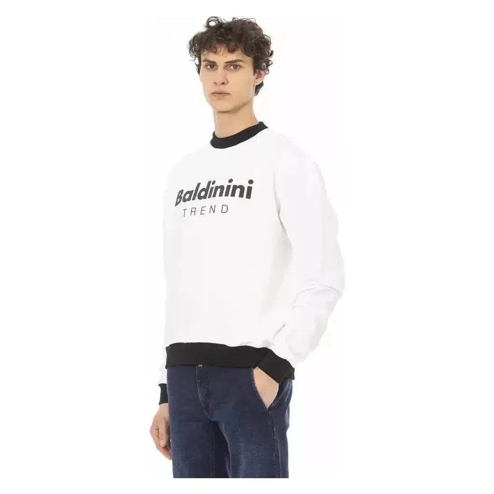 Baldinini Trend White Cotton Men Sweater