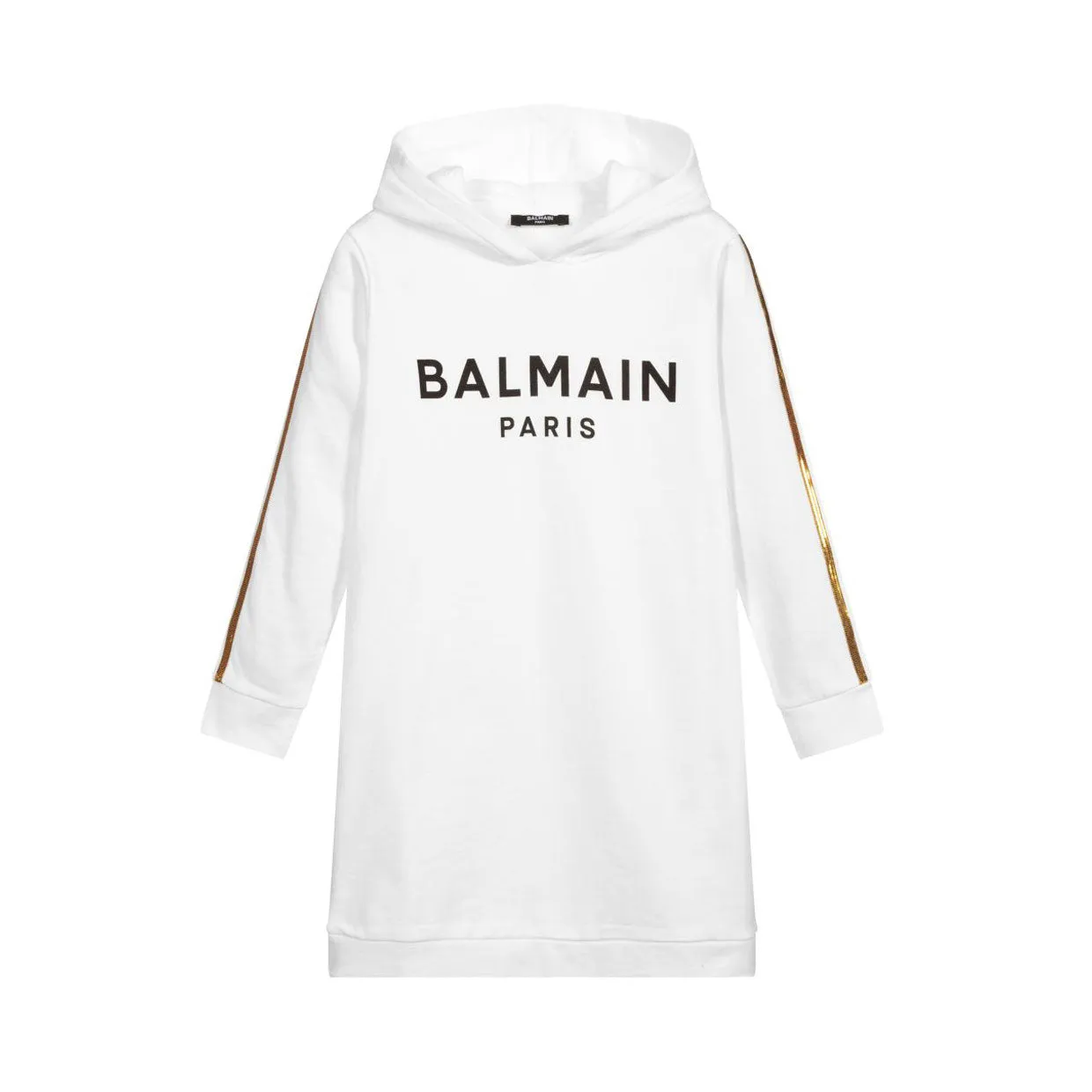 Balmain Kids White Hoodie Dress