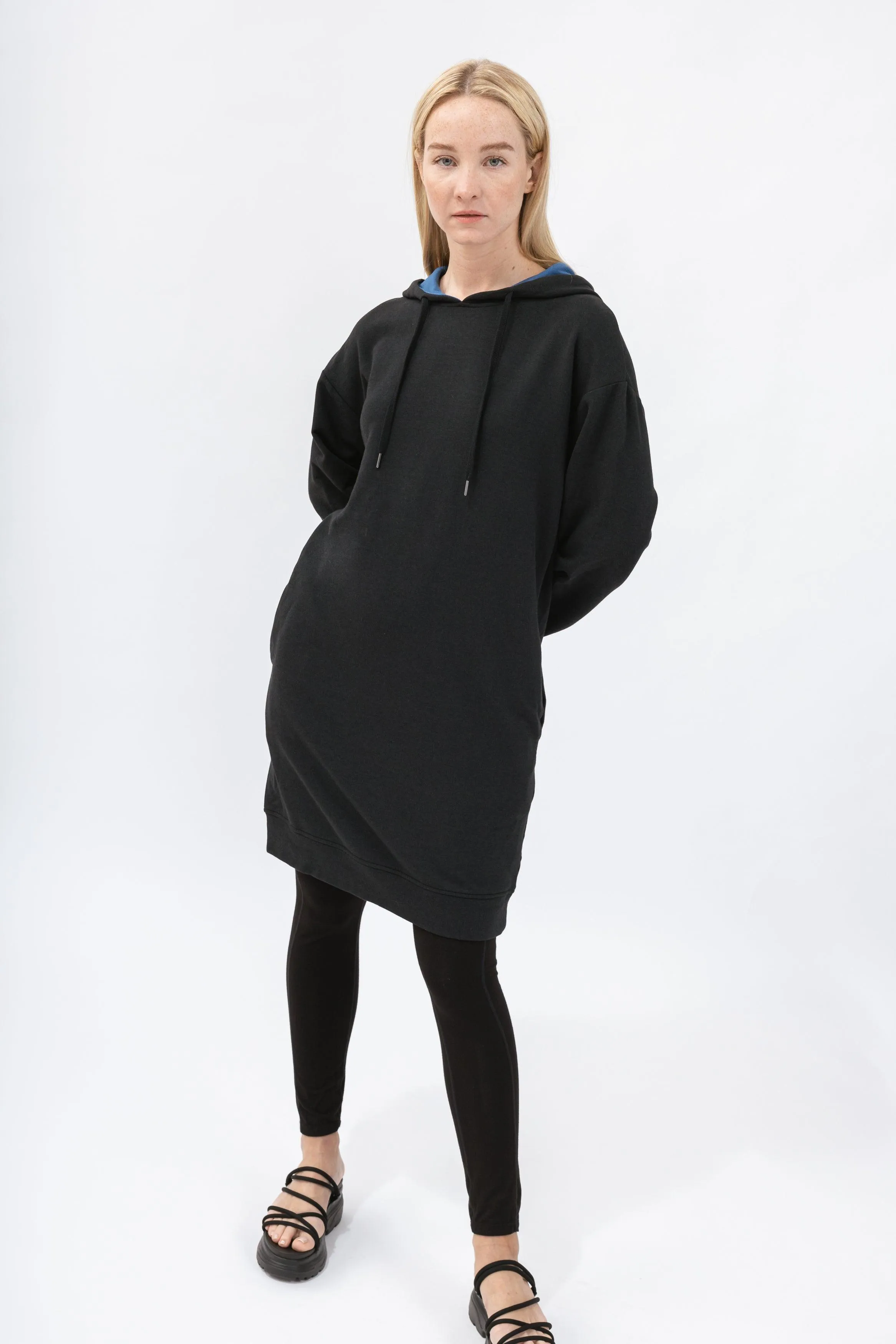 Bamboo Brushed-Back Sweat Long Length Hoodie Dress