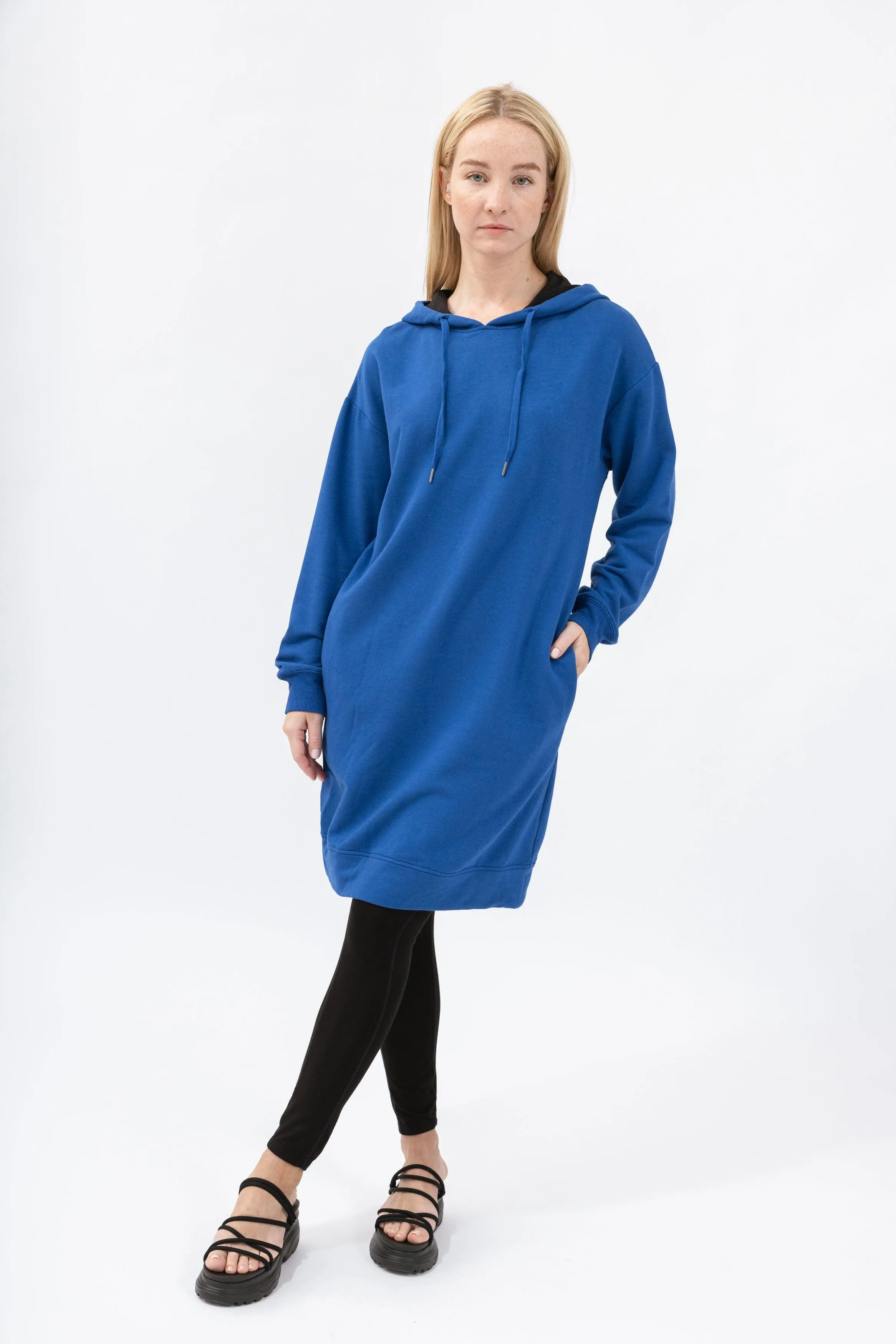 Bamboo Brushed-Back Sweat Long Length Hoodie Dress