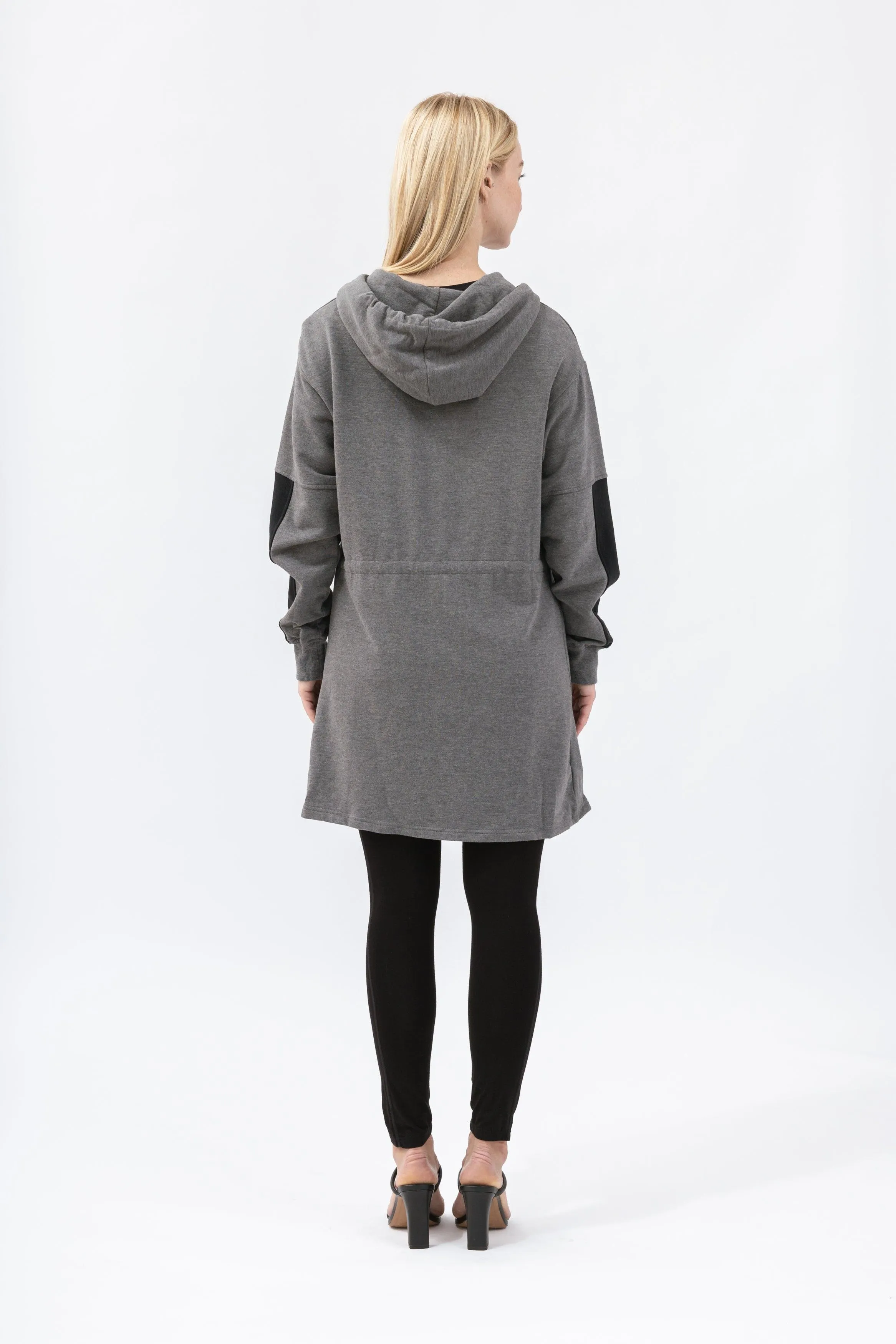 Bamboo Brushed-Back Sweat Long Length Zip-Up Hoodie