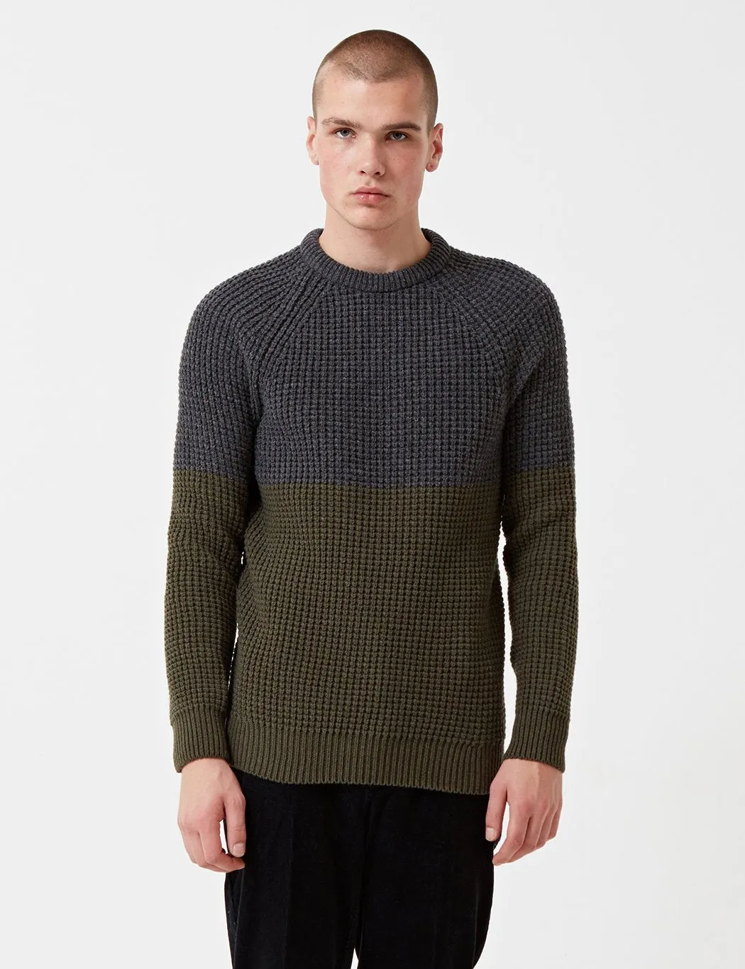 Barbour x Wood Wood Barns Ness Knit Jumper - Grey Marl