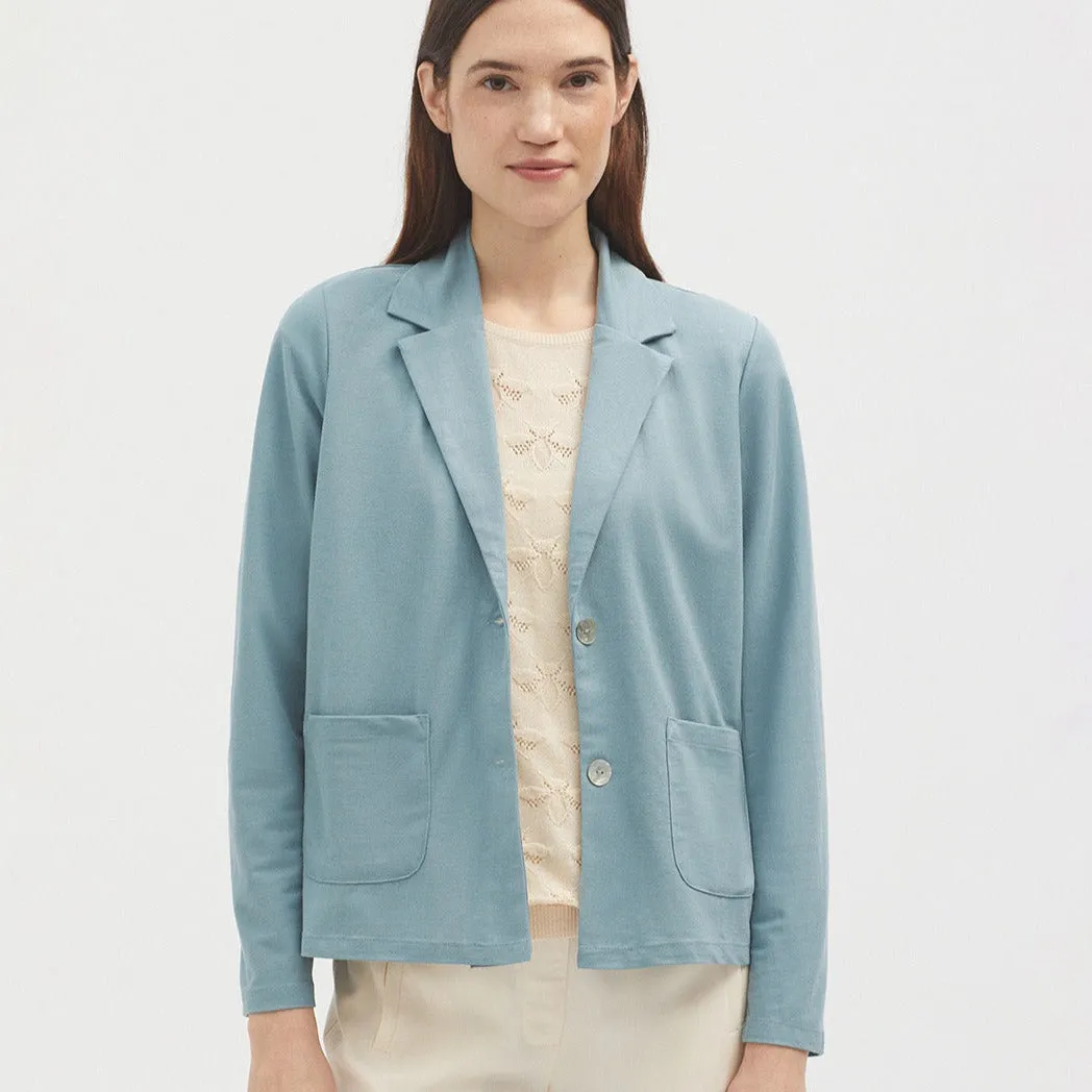 Basic Linen Jacket - Blue Aquan Green