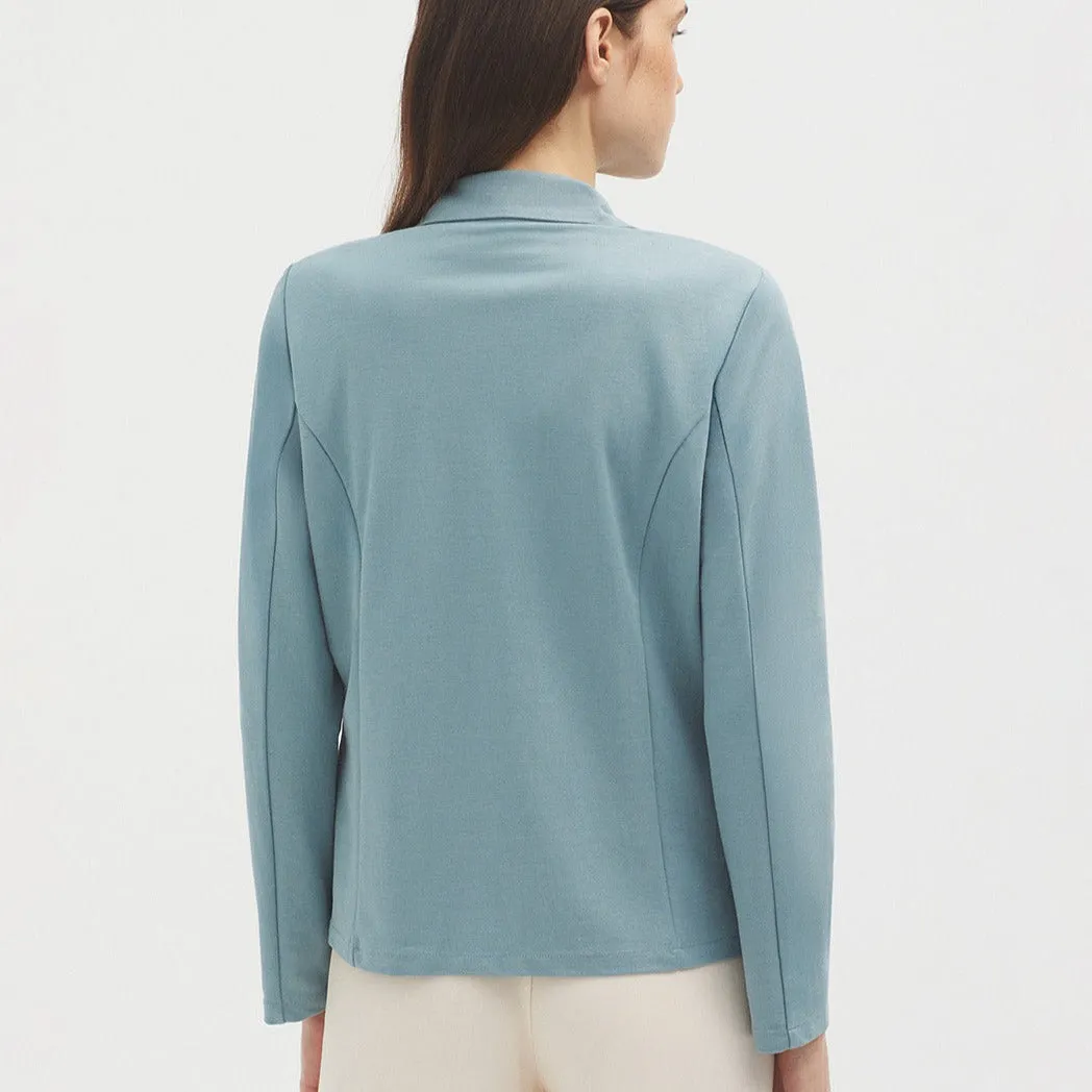 Basic Linen Jacket - Blue Aquan Green