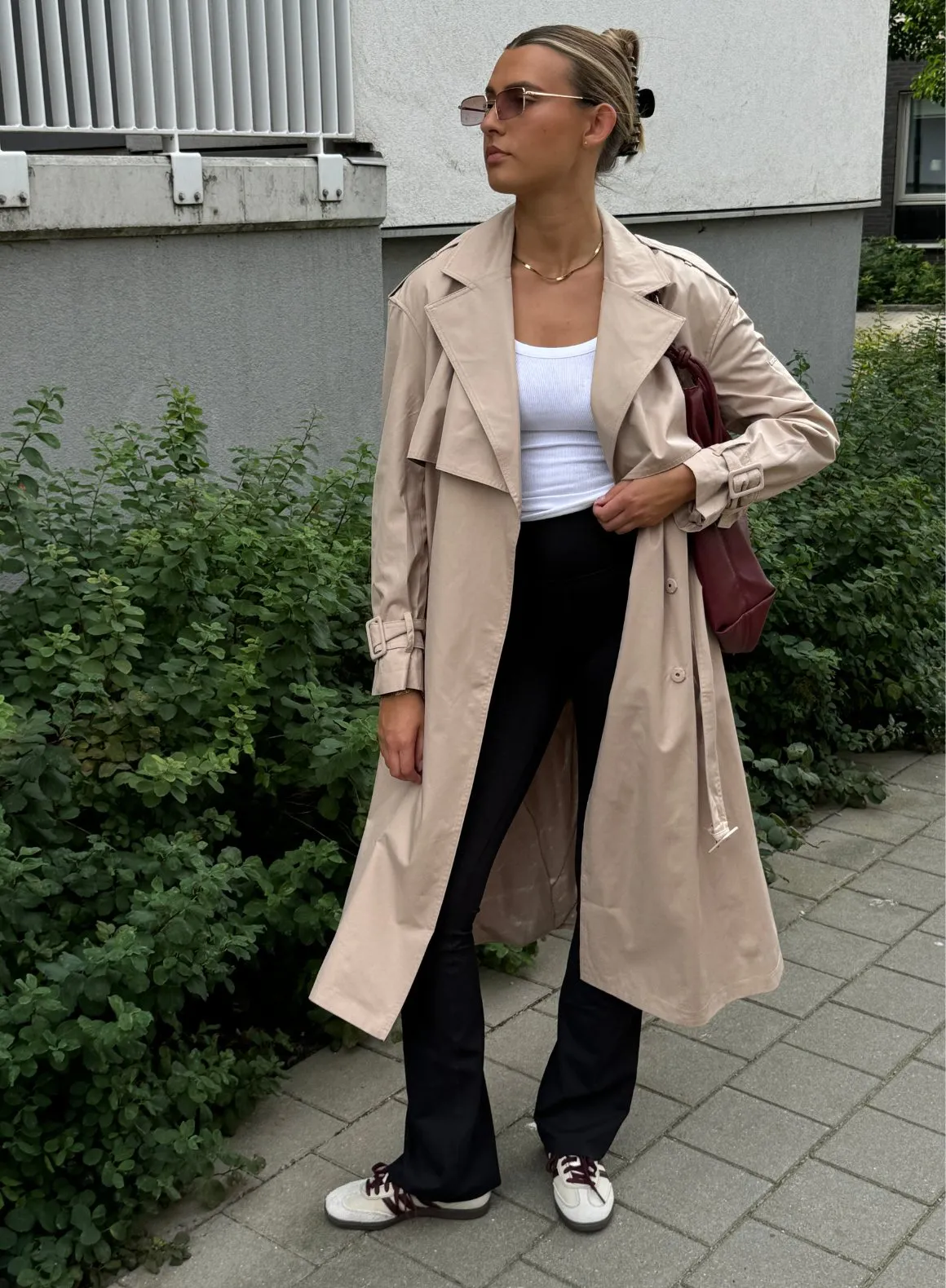 Beige Recycled Tech Trench Coat