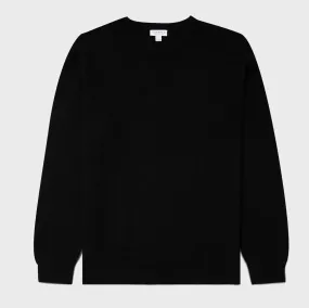 Black 100% Cashmere Crew Sweater