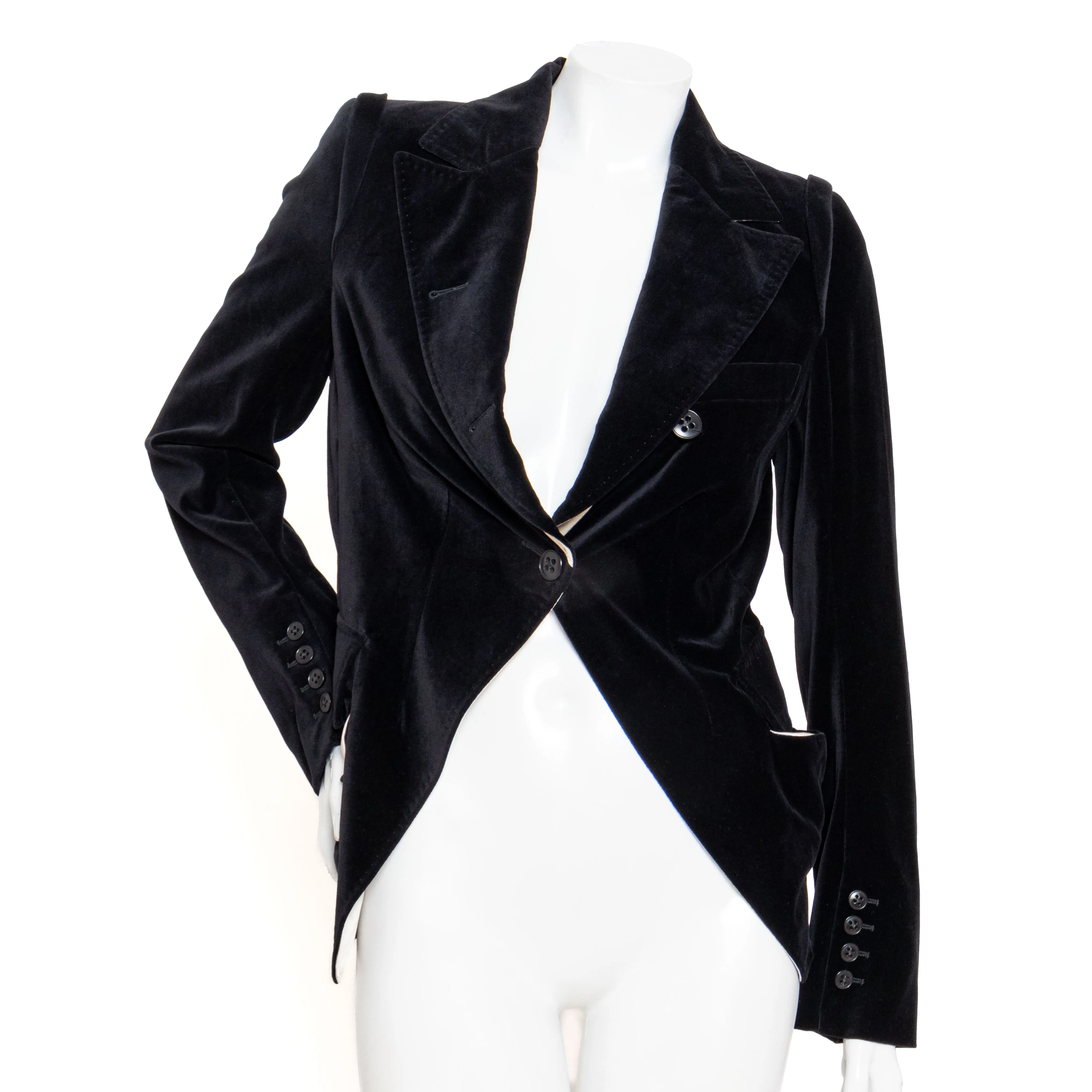 Black and White Velvet Blazer