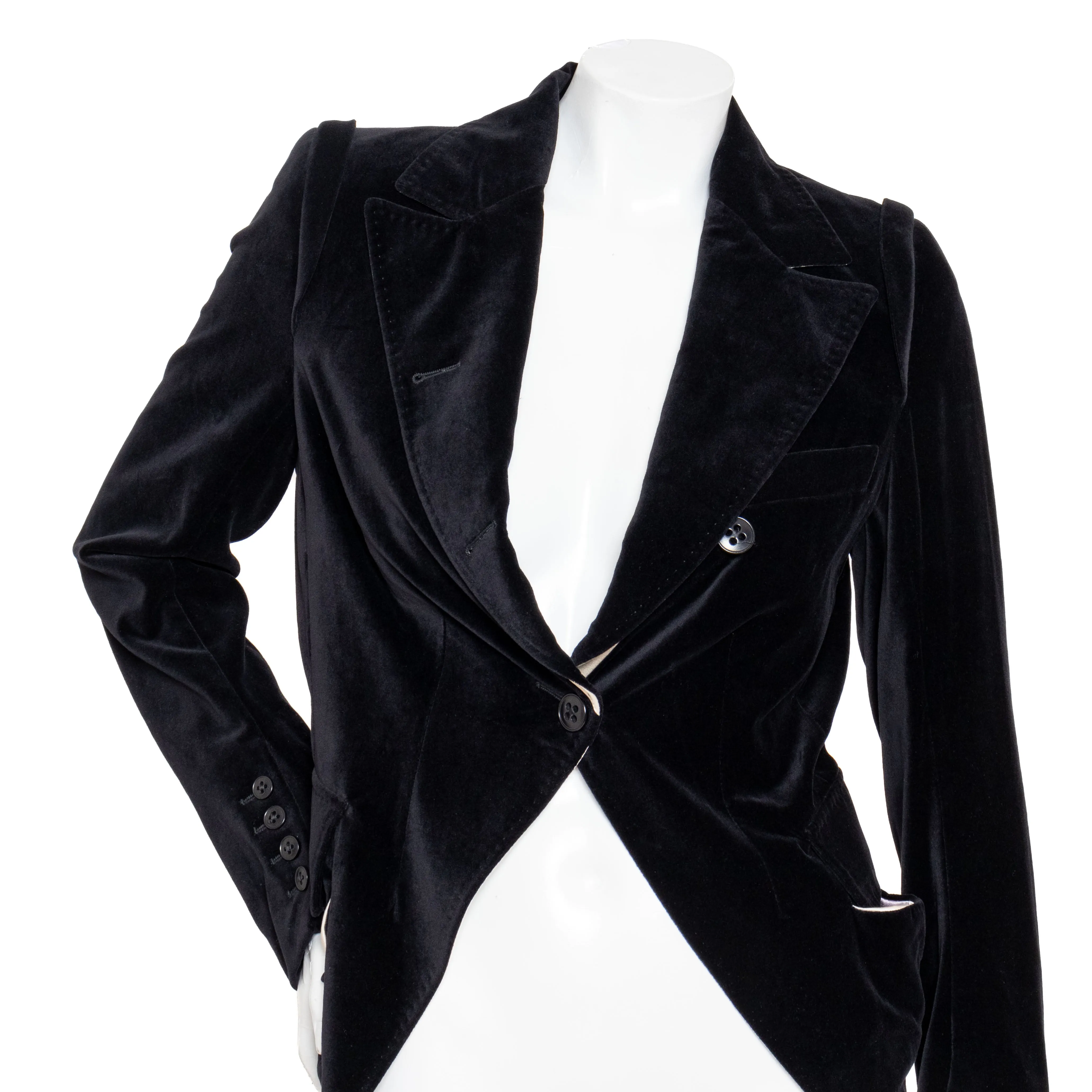 Black and White Velvet Blazer