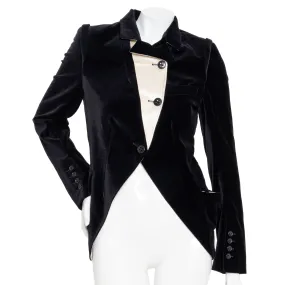 Black and White Velvet Blazer