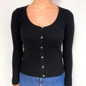 Black Cashmere Scoop Neck Cardigan Small