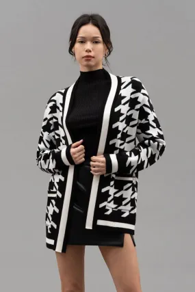 Black Houndstooth Cardigan