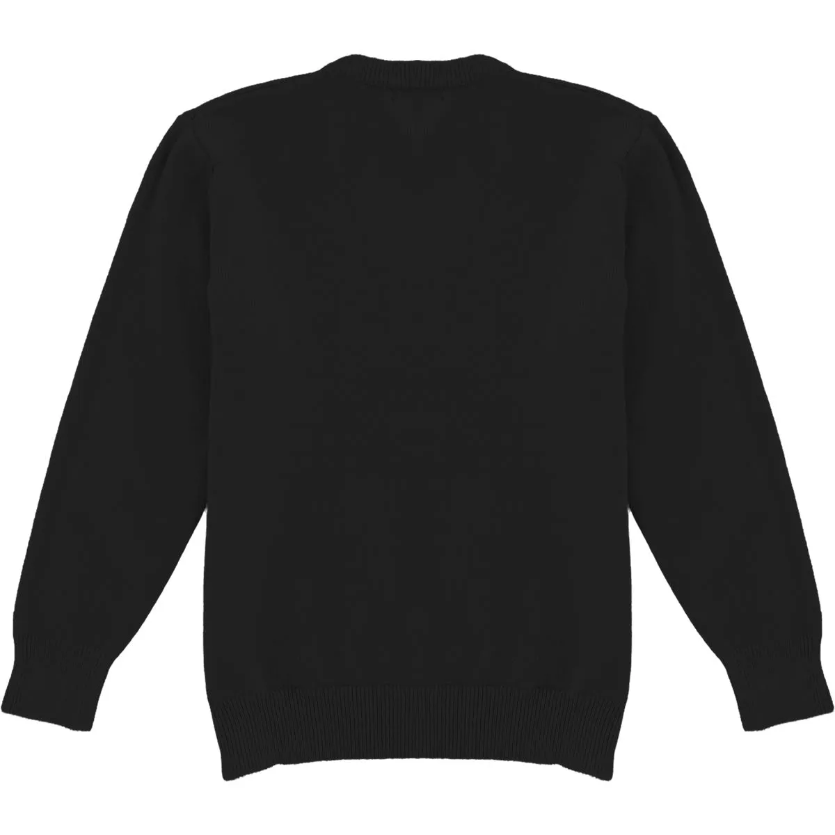 Black Mens Knit Diamond Pattern Crew Neck Sweater