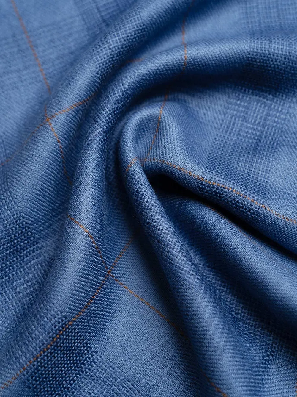 Blue Check Mens Cashmere Scarf