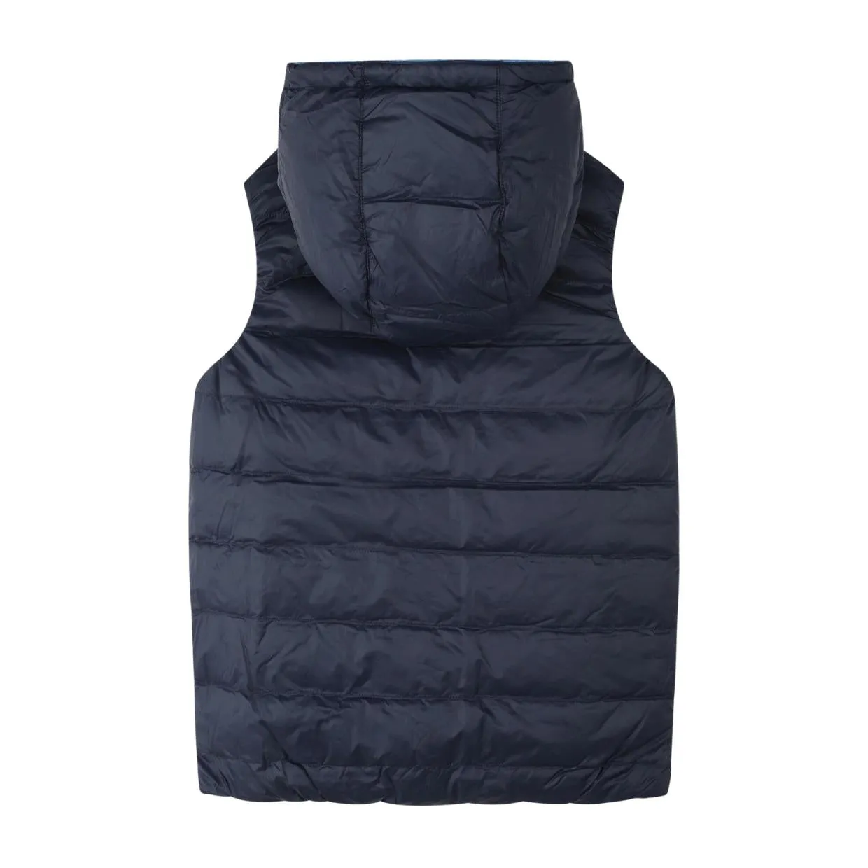 BOSS Kids Blue Reversible Hooded Puffer Gilet