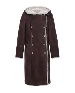 Brown Long Shearling Coat