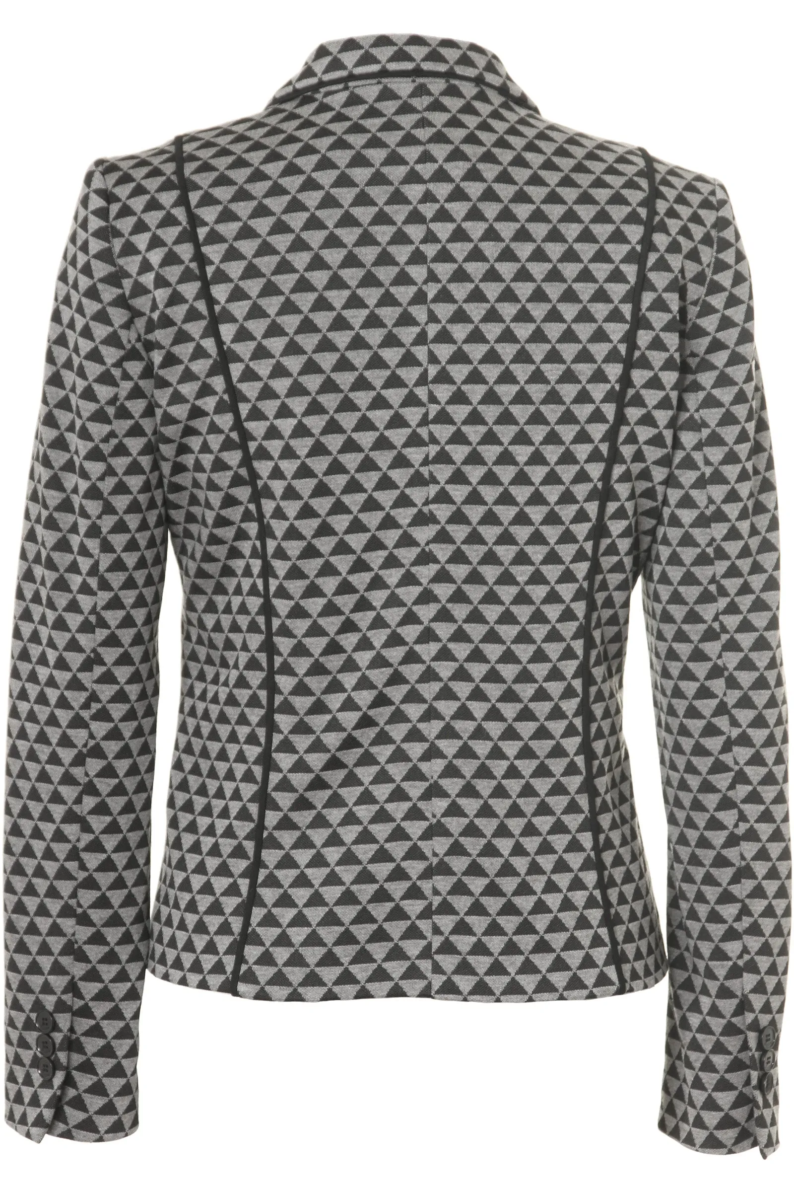 Busy Clothing Womens Black And Grey Geometric Pattern Jacket