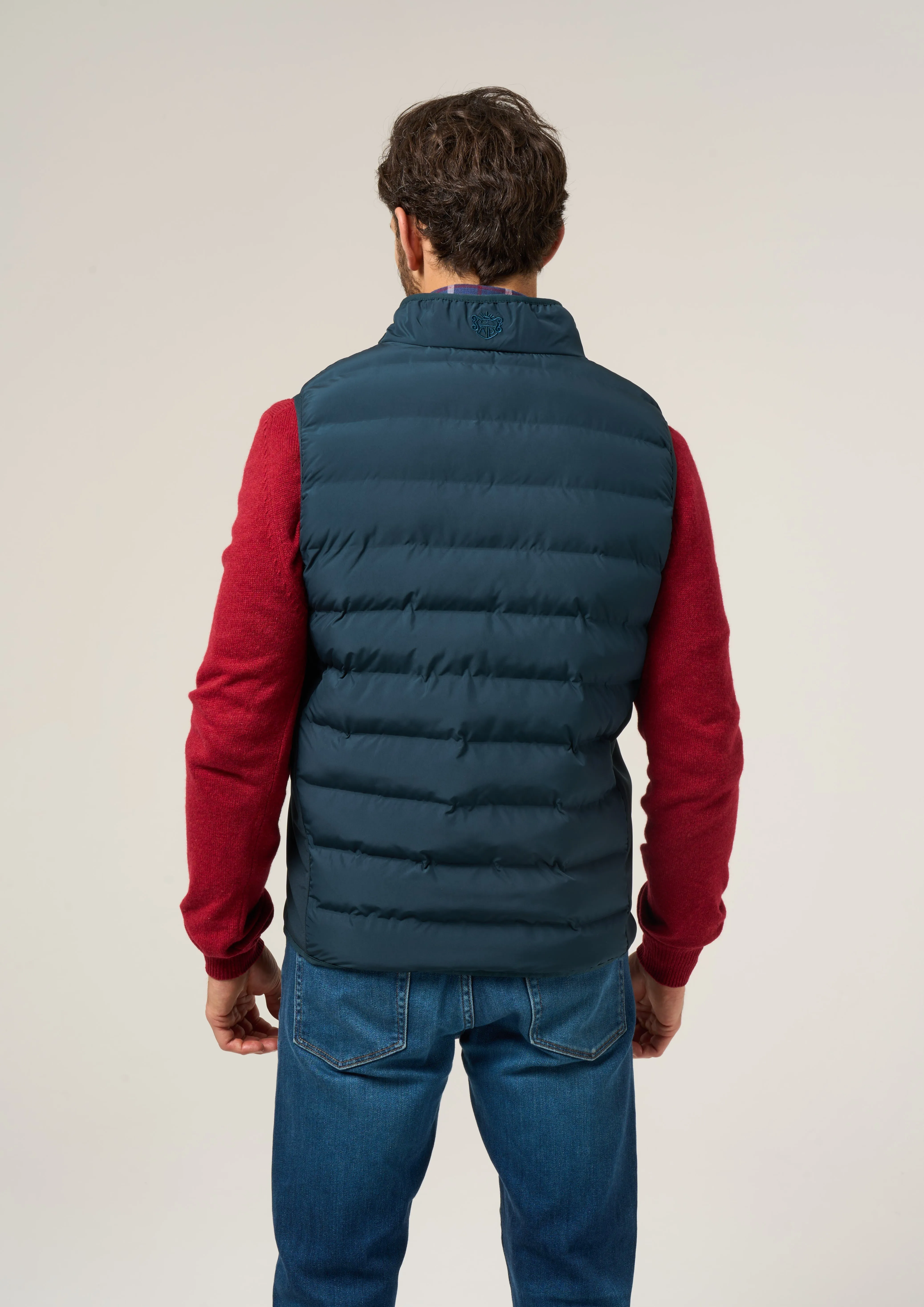 Calsall Men's Hybrid Gilet In Navy - Regular Fit