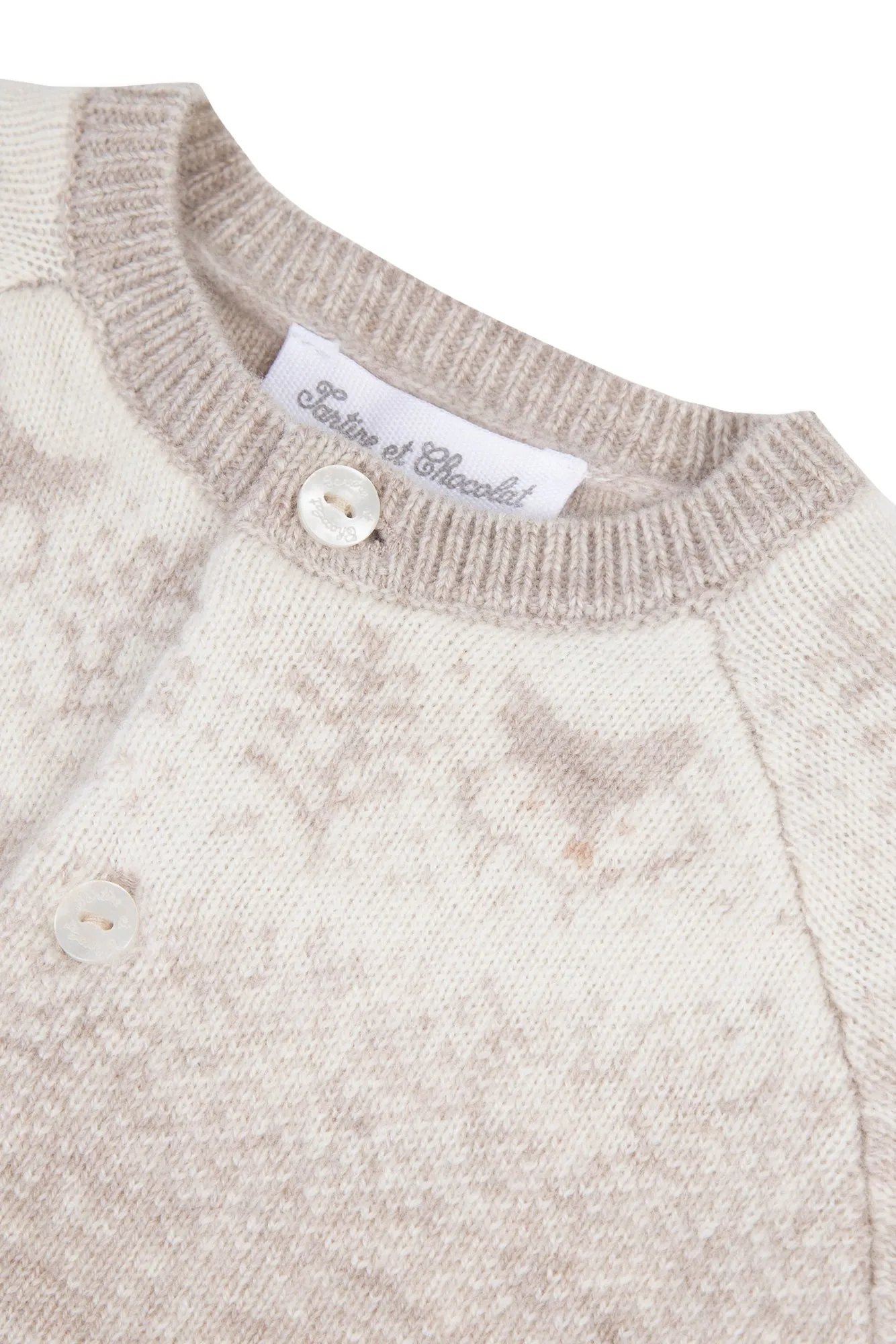 Cardigan - Beige jacquard