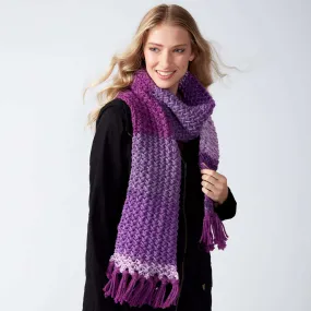 Caron Knit Herringbone Texture Scarf