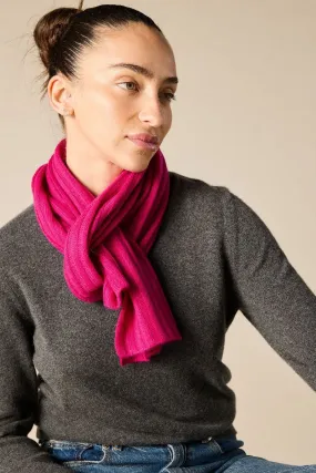 Cashmere Alex Rib Scarf in Magenta