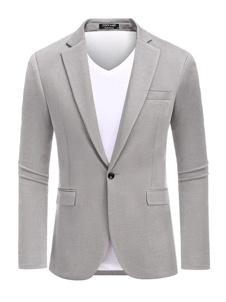 Casual One Button Knit Suit Jacket (US Only)