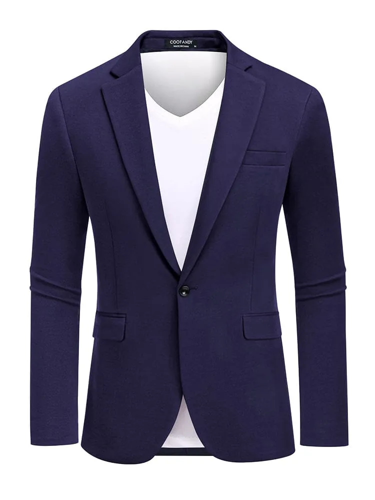 Casual One Button Knit Suit Jacket (US Only)