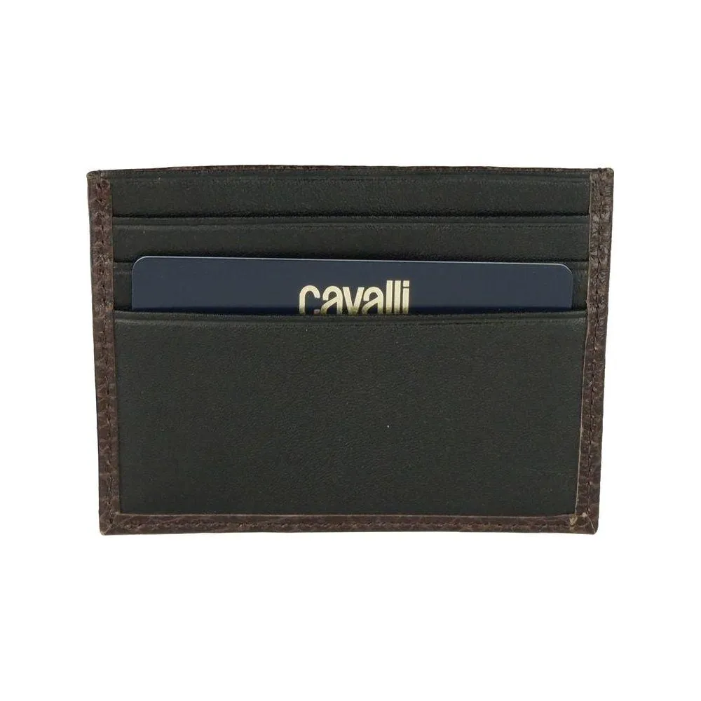 Cavalli Class Chic Calfskin Leather Card Holder