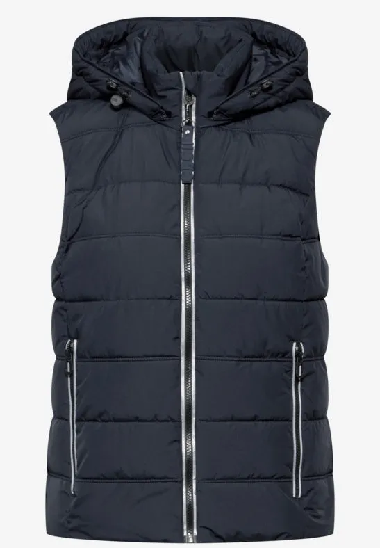 Cecil Short Quilted Gilet 220251 Navy