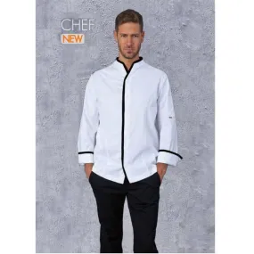 CHEF JACKET WHITE  BLACK