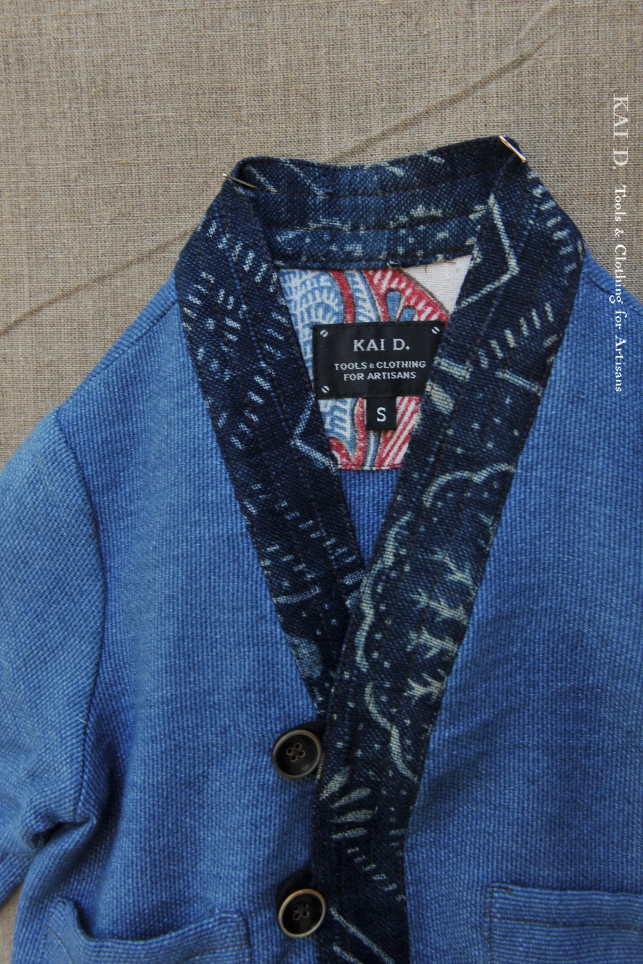 Children's Kimono Jacket - Faded Indigo Canvas - S, M