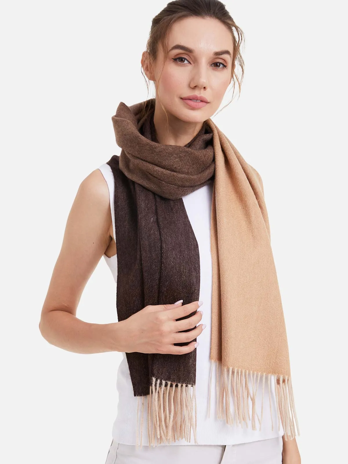 Chocolate Ombre Cashmere Scarf